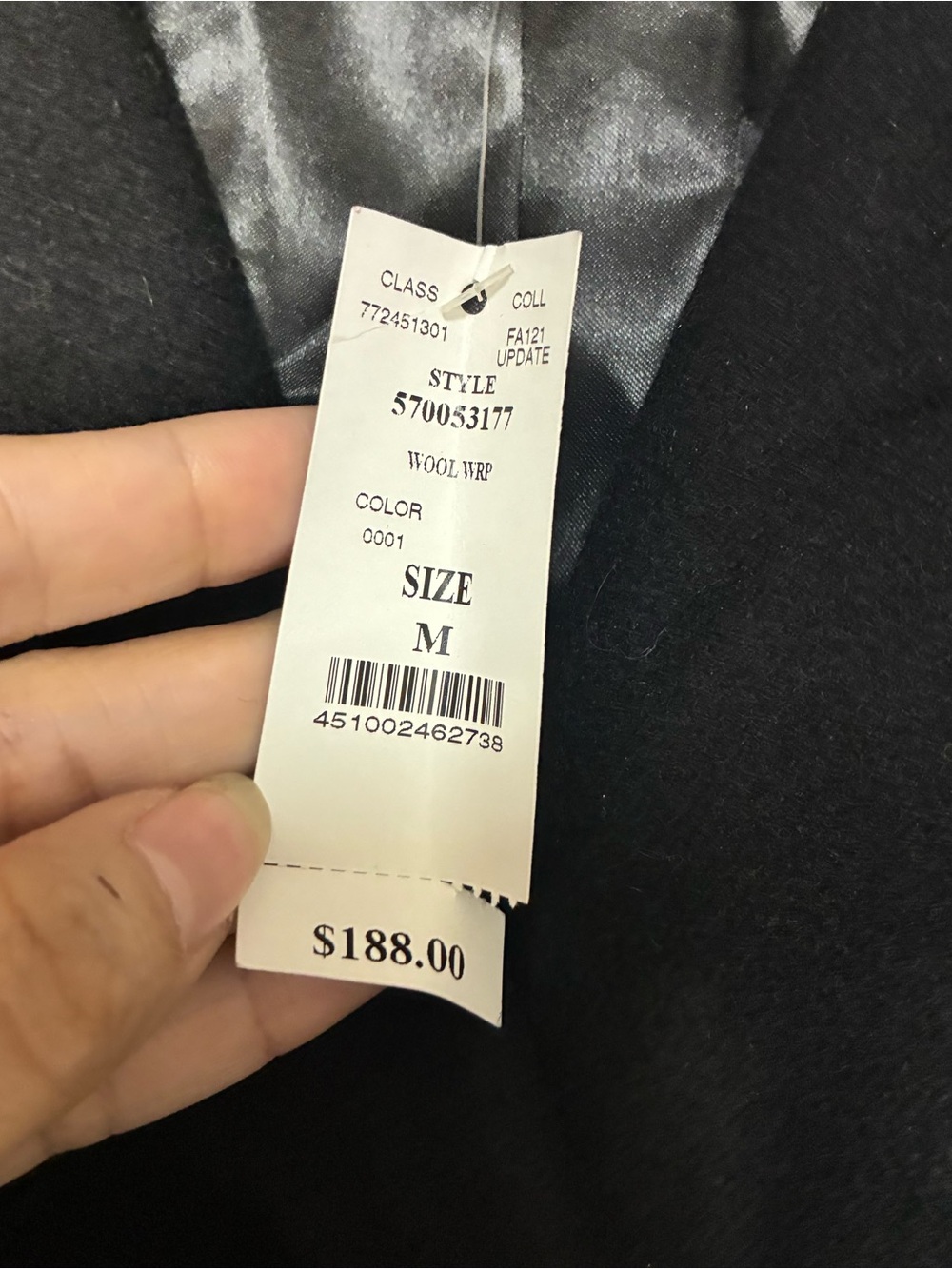 NWT White House Black Market Black Shawl Collar Wool-Blend Wrap Coat w belt - Picture 2 of 10